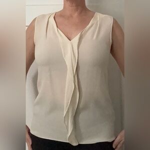 Tory Burch Cream Sleeveless Silk Blouse